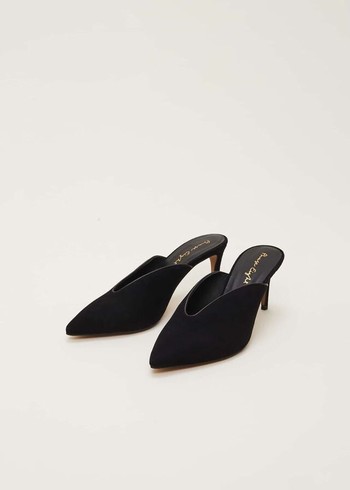 Phase Eight V Front Mule Flats Black USA | 4582017-VQ